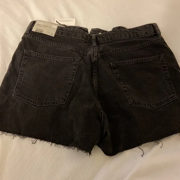 Topshop Black Distressed Denim Shorts size 10 - Picture 2 of 3